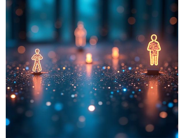 Visual representation of machine learning algorithms analyzing guest behavior patterns for personalized experiences