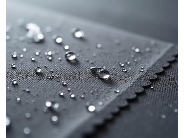 Performance fabric swatch showing stain and water resistance